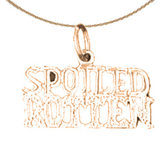 Anhänger mit dem Spruch „Spoiled Rotten“ aus 14 oder 18 Karat Gold