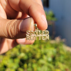 14K or 18K Gold Spoiled Rotten Saying Pendant
