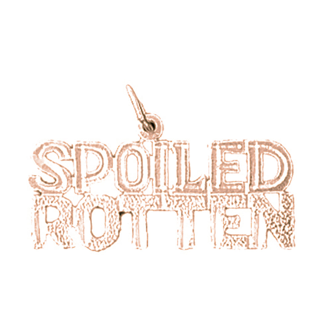 14K or 18K Gold Spoiled Rotten Saying Pendant