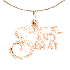 14K or 18K Gold Special And Brat Saying Pendant