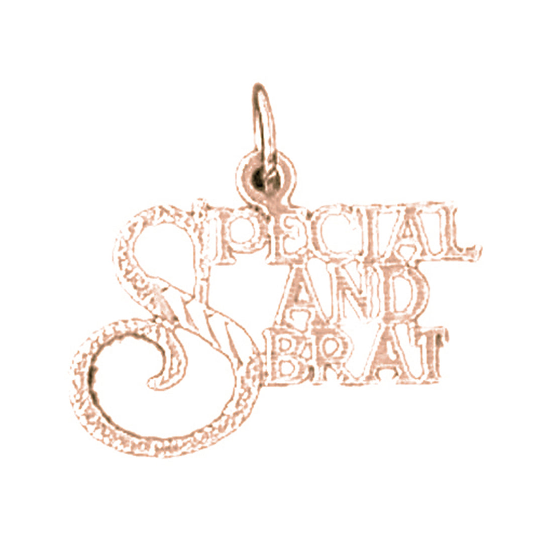14K or 18K Gold Special And Brat Saying Pendant