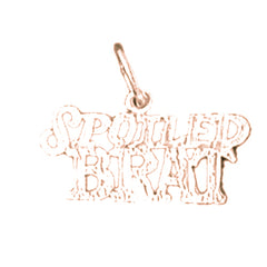 14K or 18K Gold Spoiled Brat Saying Pendant