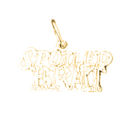 14K or 18K Gold Spoiled Brat Saying Pendant