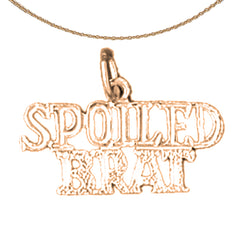 Anhänger mit Spruch „Spoiled Brat“ aus 14-karätigem oder 18-karätigem Gold
