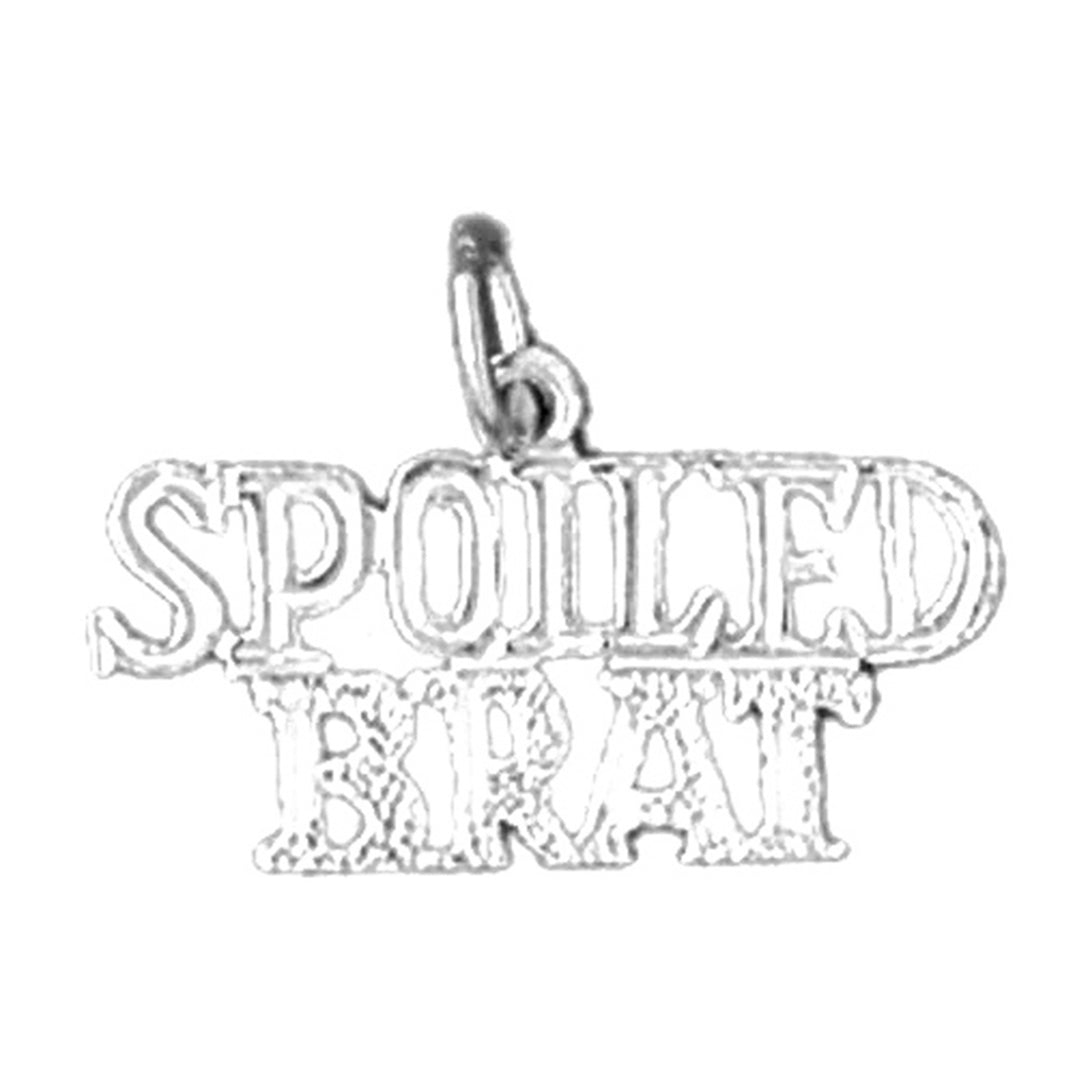 14K or 18K Gold Spoiled Brat Saying Pendant