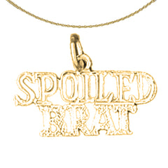 Anhänger mit Spruch „Spoiled Brat“ aus 14-karätigem oder 18-karätigem Gold