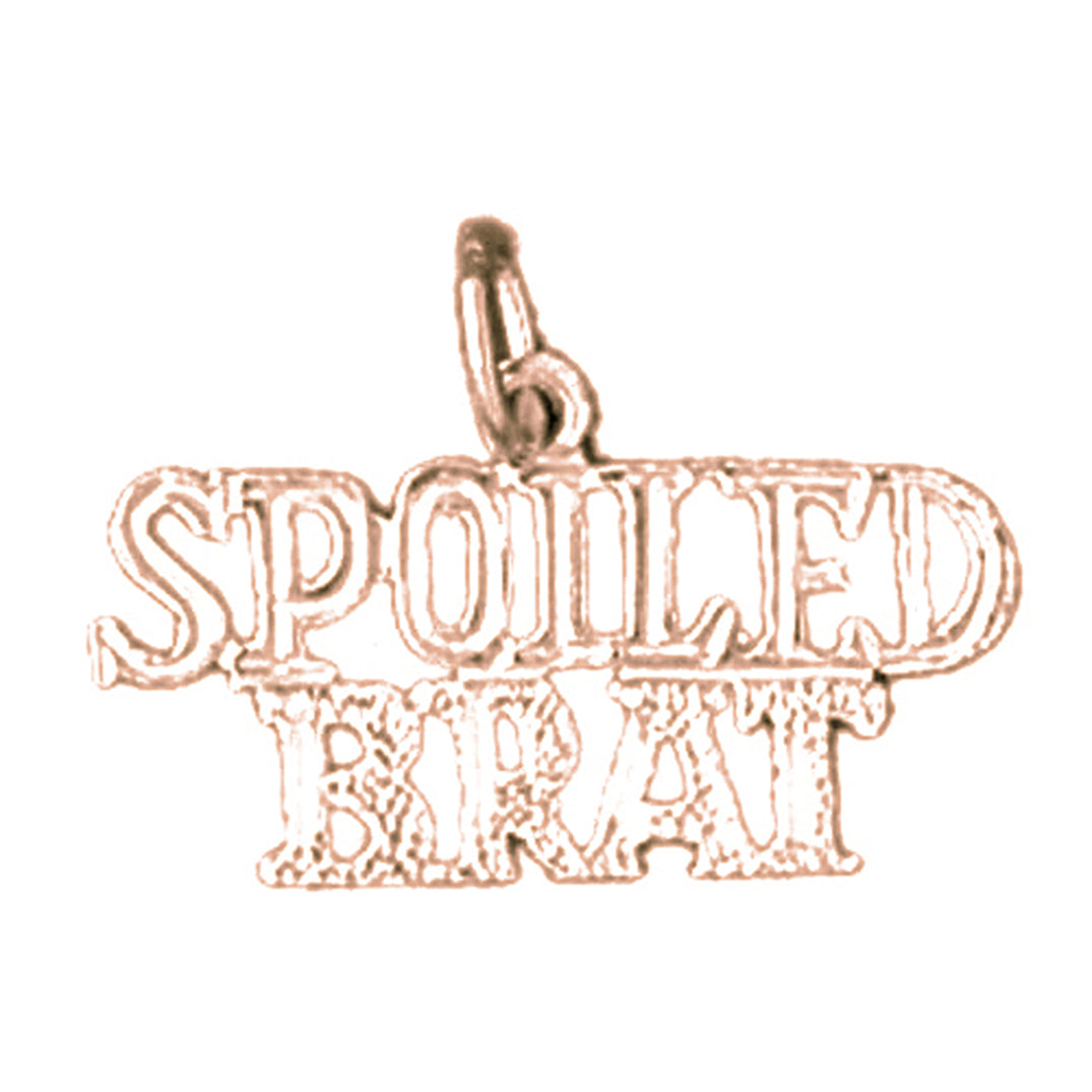 14K or 18K Gold Spoiled Brat Saying Pendant