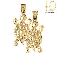 14K or 18K Gold Turtle Earrings