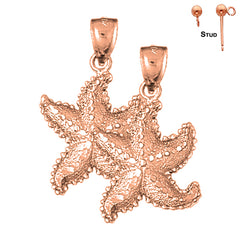 14K or 18K Gold Starfish Earrings
