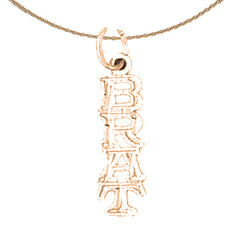 14K or 18K Gold Brat Saying Pendant