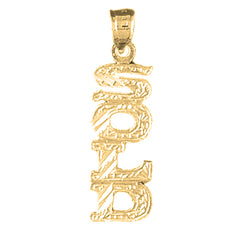 14K or 18K Gold Sold Saying Pendant