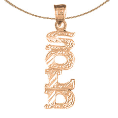 Anhänger mit Spruch aus 14 Karat oder 18 Karat Gold