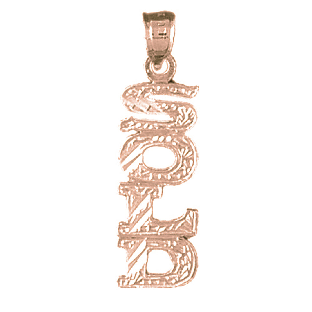 14K or 18K Gold Sold Saying Pendant