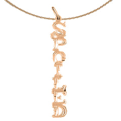 Colgante con dicho estropeado de oro de 14 quilates o 18 quilates