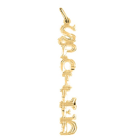 14K or 18K Gold Spoiled Saying Pendant