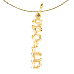 Colgante con dicho estropeado de oro de 14 quilates o 18 quilates