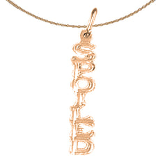 Colgante con dicho estropeado de oro de 14 quilates o 18 quilates