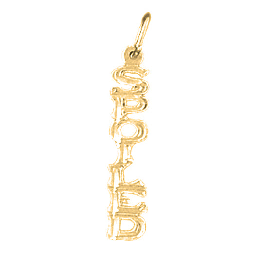 14K or 18K Gold Spoiled Saying Pendant