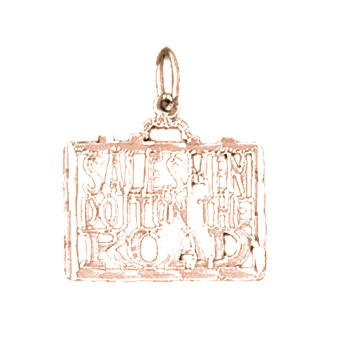 14K or 18K Gold Salesmen Do It On The Road Saying Pendant