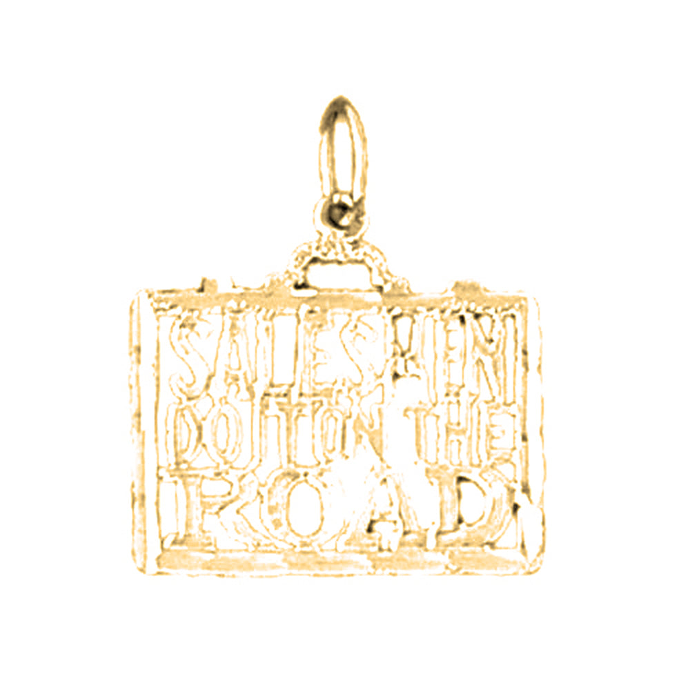 14K or 18K Gold Salesmen Do It On The Road Saying Pendant