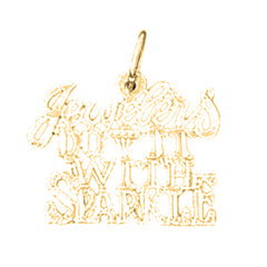 14K or 18K Gold Jewelers Do It With Sparkle Saying Pendant