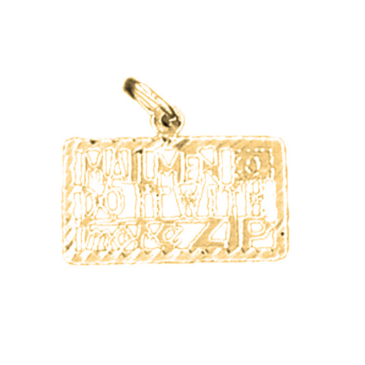 14K or 18K Gold Mailmen Do It With More Zip Saying Pendant