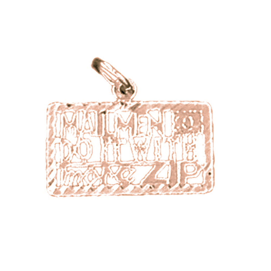 14K or 18K Gold Mailmen Do It With More Zip Saying Pendant