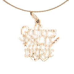 14K or 18K Gold Golfers Do It With Drive Saying Pendant