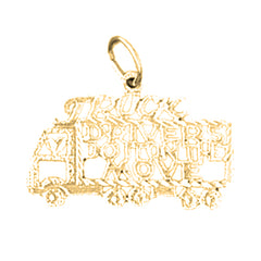 14K or 18K Gold Truck Drivers Do It On The Move Saying Pendant
