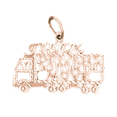 14K or 18K Gold Truck Drivers Do It On The Move Saying Pendant