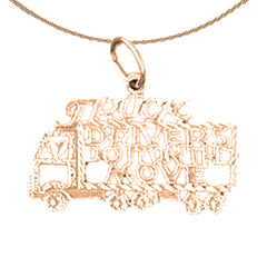 14K or 18K Gold Truck Drivers Do It On The Move Saying Pendant