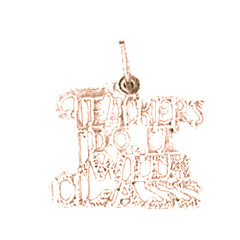 14K or 18K Gold Teachers Do It With Class Saying Pendant