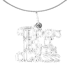 14K or 18K Gold Teachers Do It With Class Saying Pendant