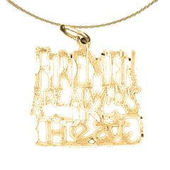 14K or 18K Gold Firemen Are Always In Heat Saying Pendant