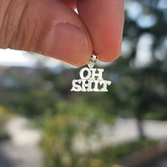 14K or 18K Gold Oh Shit Saying Pendant
