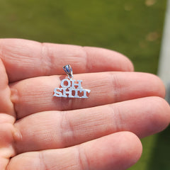 Anhänger mit „Oh Shit“-Spruch aus 14 Karat oder 18 Karat Gold