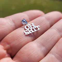 Anhänger mit „Oh Shit“-Spruch aus 14 Karat oder 18 Karat Gold