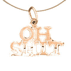 Anhänger mit „Oh Shit“-Spruch aus 14 Karat oder 18 Karat Gold