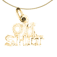 Anhänger mit „Oh Shit“-Spruch aus 14 Karat oder 18 Karat Gold
