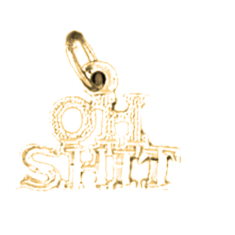 14K or 18K Gold Oh Shit Saying Pendant