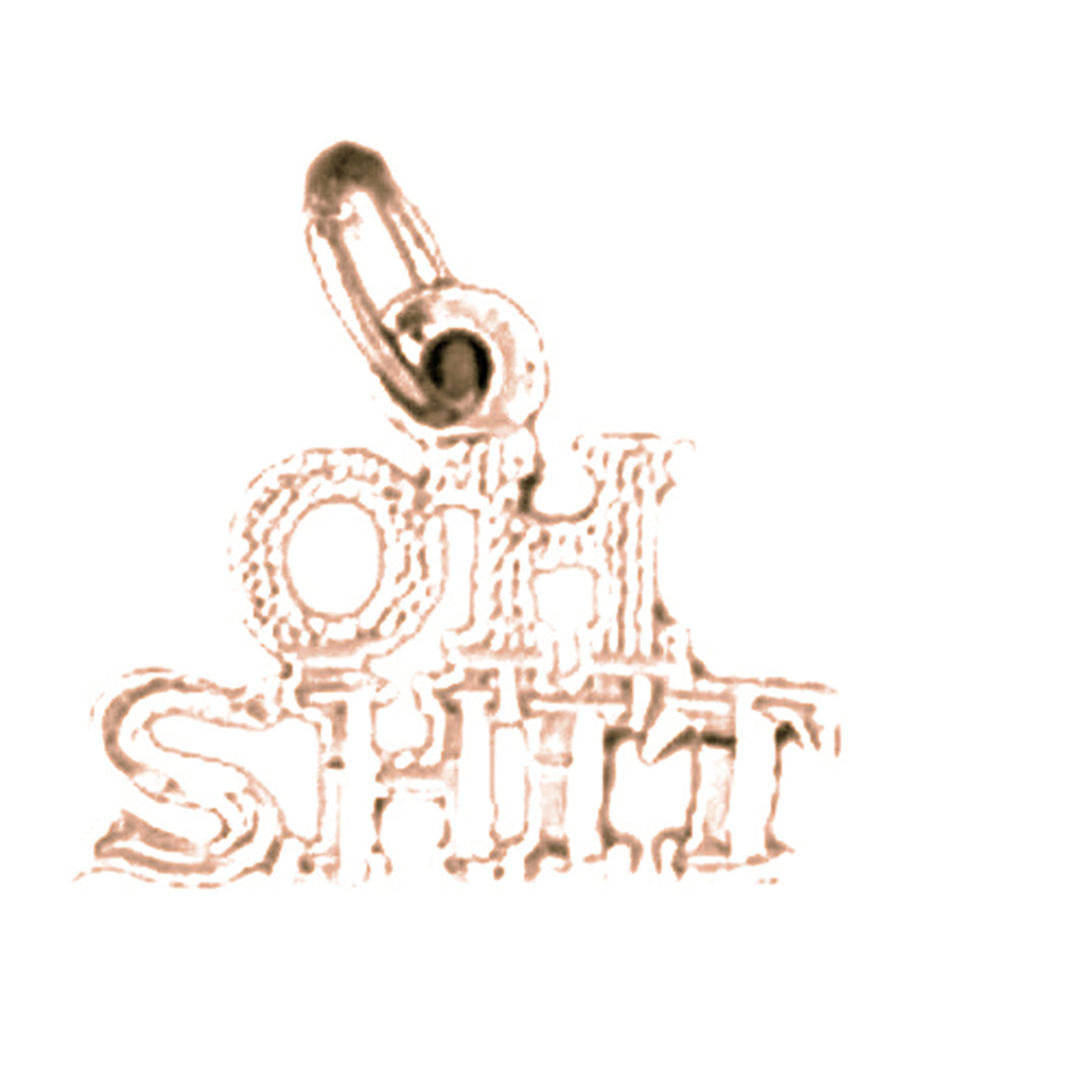 14K or 18K Gold Oh Shit Saying Pendant