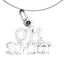 Anhänger mit „Oh Shit“-Spruch aus 14 Karat oder 18 Karat Gold