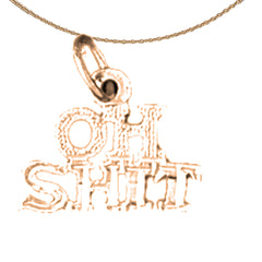 Anhänger mit „Oh Shit“-Spruch aus 14 Karat oder 18 Karat Gold
