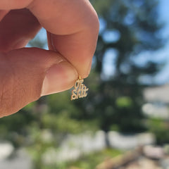 14K or 18K Gold Oh Shit Saying Pendant