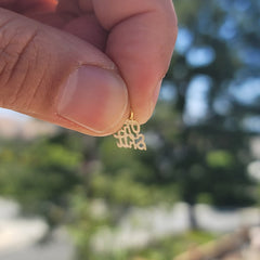 Anhänger mit „Oh Shit“-Spruch aus 14 Karat oder 18 Karat Gold