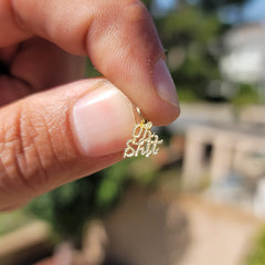 14K or 18K Gold Oh Shit Saying Pendant