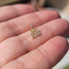 Anhänger mit „Oh Shit“-Spruch aus 14 Karat oder 18 Karat Gold