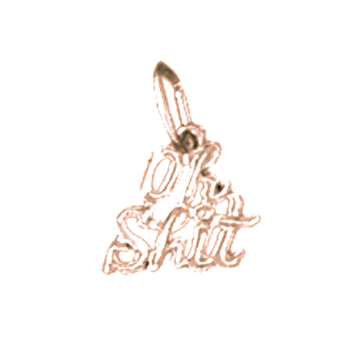 14K or 18K Gold Oh Shit Saying Pendant