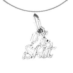 Anhänger mit „Oh Shit“-Spruch aus 14 Karat oder 18 Karat Gold