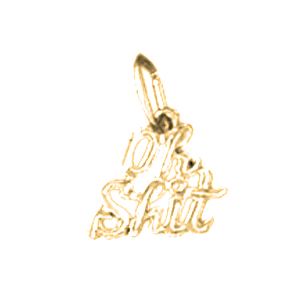 14K or 18K Gold Oh Shit Saying Pendant